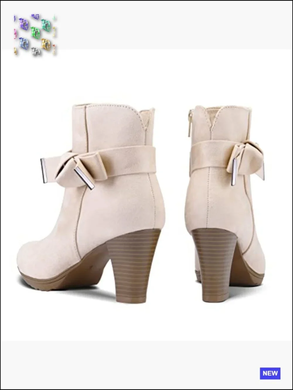 Women's Chunky Heel Zipper Ankle Booties - Stacked Heel Boots